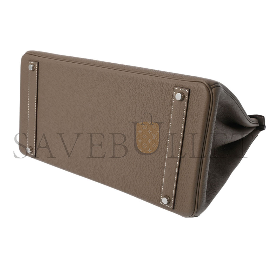 H**mes master birkin 35 epsom leather elephant grey silver buckle bag 543471 (35*28*18cm)